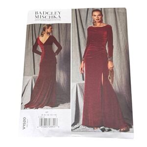 Vogue V1520 Sewing Pattern Badgley Mischka Evening Gown Size 6-14 Uncut
